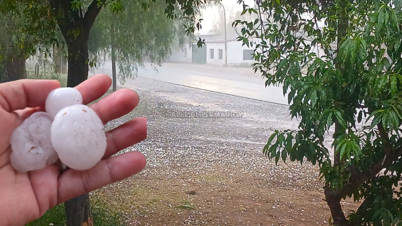 Granizó en Coronel Moldes