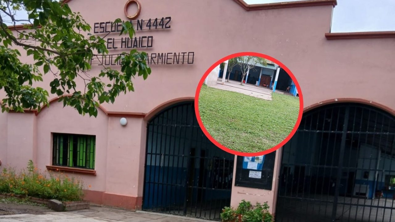 Tareas de mantenimiento en la Escuela N.º 4442 de El Huaico
