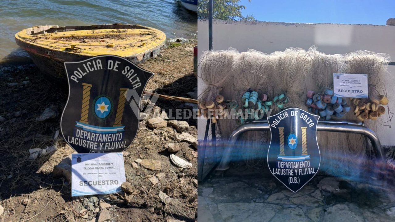 Secuestraron 300 metros de “paradoras” en el dique Cabra Corral