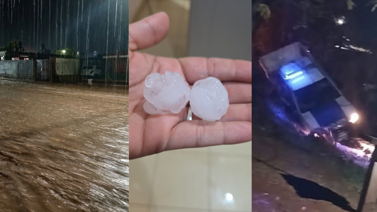 Coronel Moldes: Granizó dos veces en pocas horas y la tormenta dejó daños y anegamientos